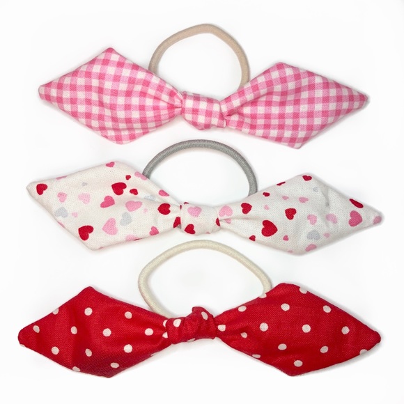Accessories - Handmade Bow Heart Hair Ties